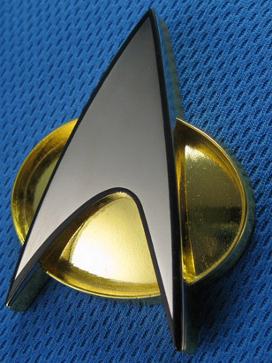 TNG Communicator Replica STAR TREK mit Magnet Befestigung 55mm neu Metall 