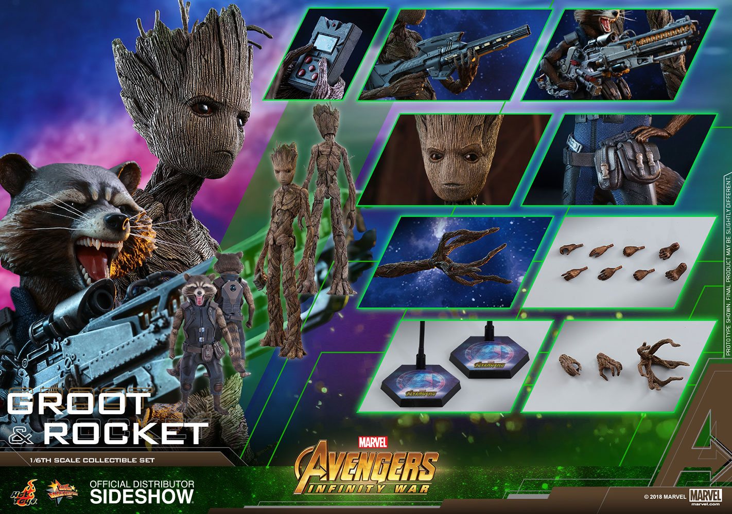 Avengers Infinity War Groot Rocket MMS 2-Pack 1/6 Heromic