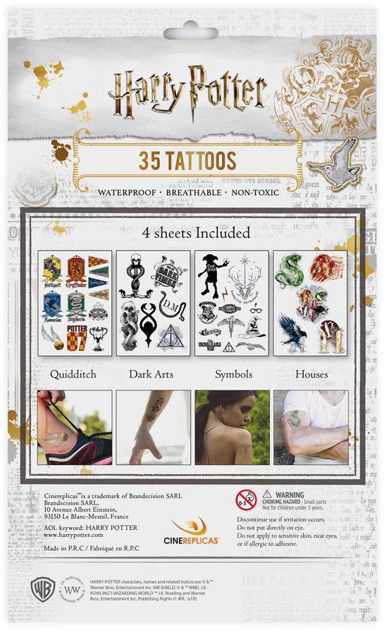 Harry Potter Temporary Tattoos Set Heromic