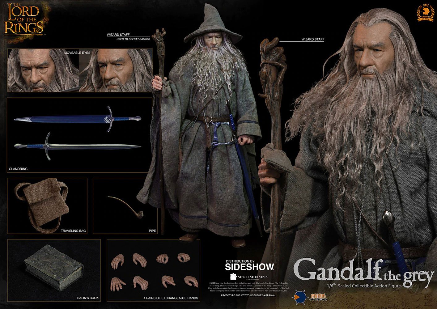 Lord of the Rings Gandalf Action Figure 1/6 Heromic