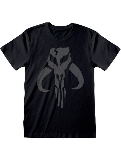 Star Wars The Mandalorian - Distressed Crest T-Shirt Black