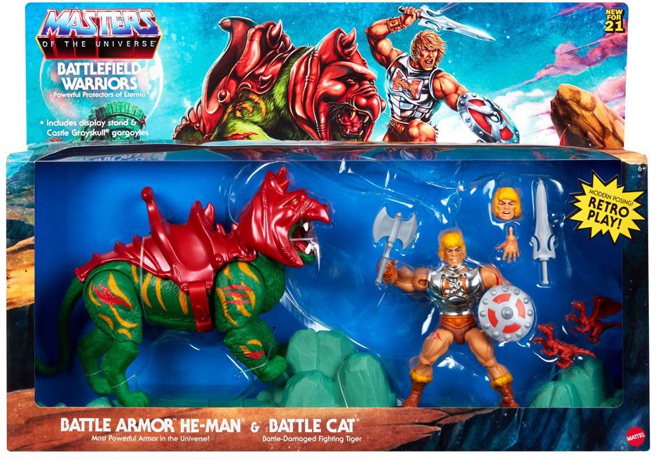 He-Man Masters Of The Universe Action Figure Battle Cat Fighting Tiger Eternia 