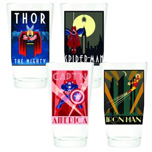 Avengers - Art Deco Pint Set - 4-Pack