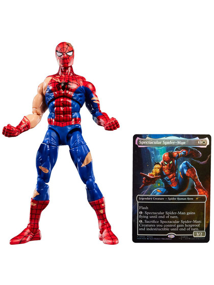 Marvel Legends: Magic The Gathering - Battle-Damaged Spider-Man (Exclusive Foil Card Included)