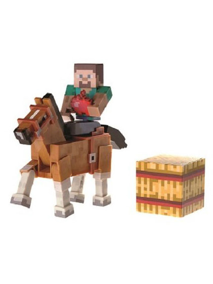 Minecraft - Steve & Chestnut Horse Action Figures