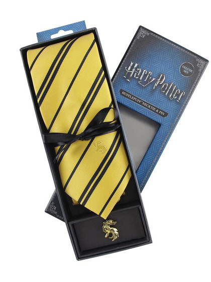 Harry Potter - Hufflepuff Tie & Metal Pin