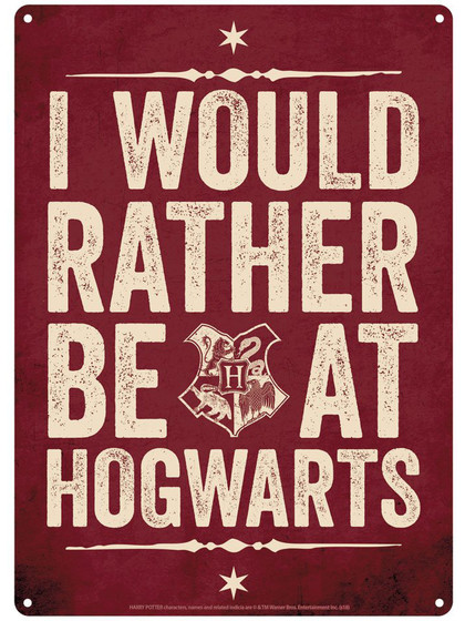 Harry Potter - Hogwarts Slogan Tin Sign - 21 x 15 cm
