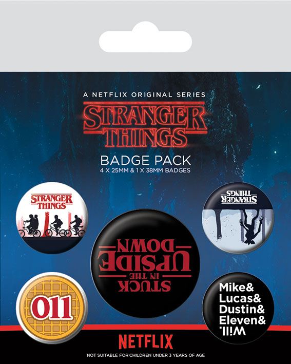 Läs mer om Stranger Things - Upside Down Pin Badges 5-Pack