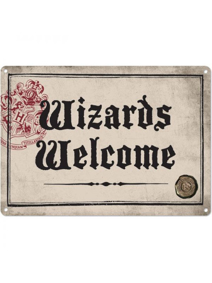 Harry Potter - Wizards Welcome Tin Sign - 21 x 15 cm