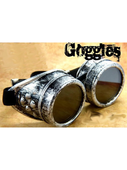 Steampunk Goggles Antique Silver