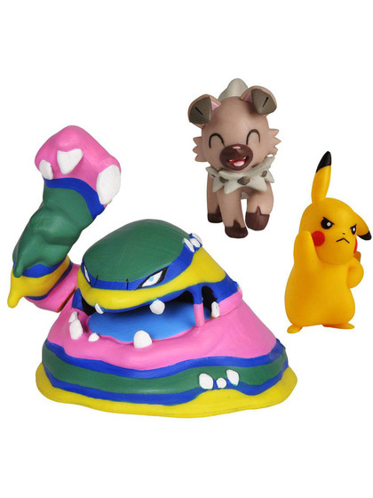 Pokemon - Battle Mini Figures Pikachu, Rockruff & Alolan Muk