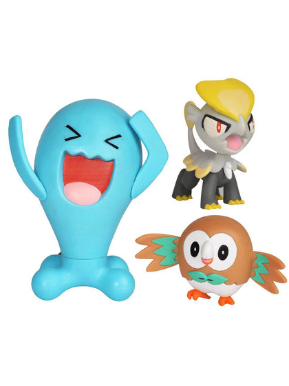 Pokemon - Battle Mini Figures Rowlet, Jangmo-o & Wobbuffet