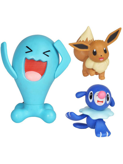 Pokemon - Battle Mini Figures Popplio, Eevee & Wobbuffet