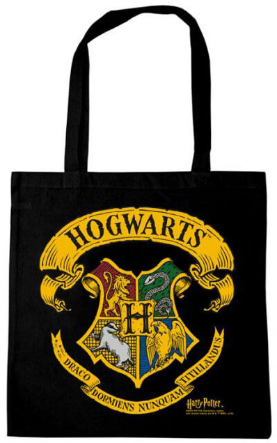 Läs mer om Harry Potter - Hogwarts Logo Black Tote Bag