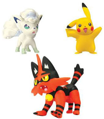 Pokemon - Battle Figure Set - Torracat, Alolan Vulpix & Pikachu