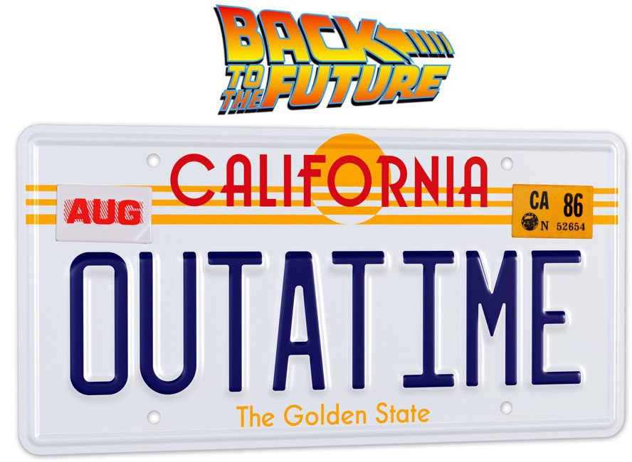 Läs mer om Back To The Future - OUTATIME DeLorean License Plate - 1/1