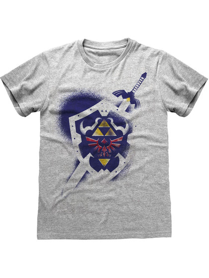 Legend Of Zelda - Shield T-Shirt Grey