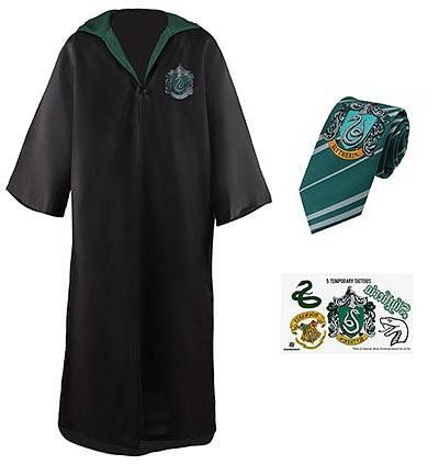 Läs mer om Harry Potter - Robe, Necktie & Tattoo Set Slytherin