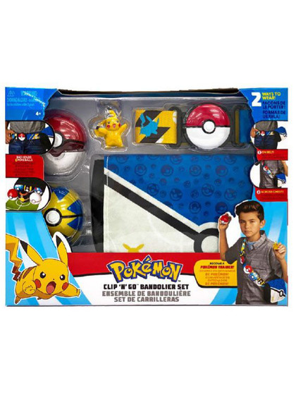 Pokémon - Clip 'N' Go Pokéball Bandolier Set - Pikachu