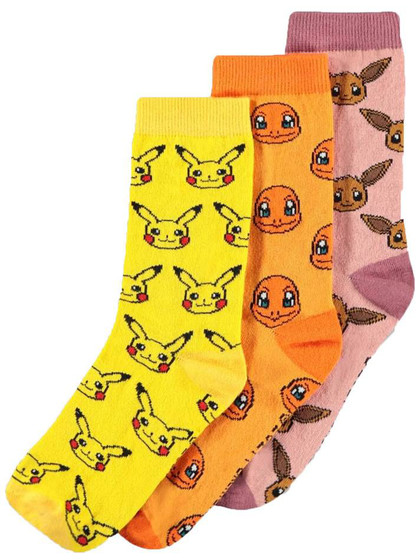 Pokémon - Socks 3-Pack Icons - 39-42