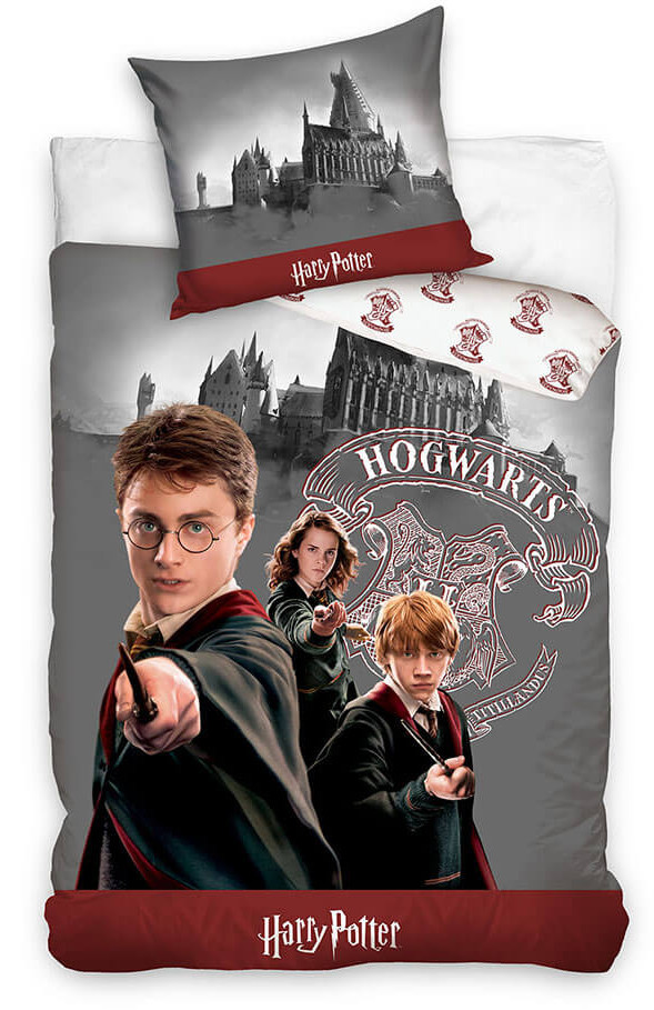 Läs mer om Harry Potter - Harry, Ron & Hermione Duvet Set 160 x 200 cm