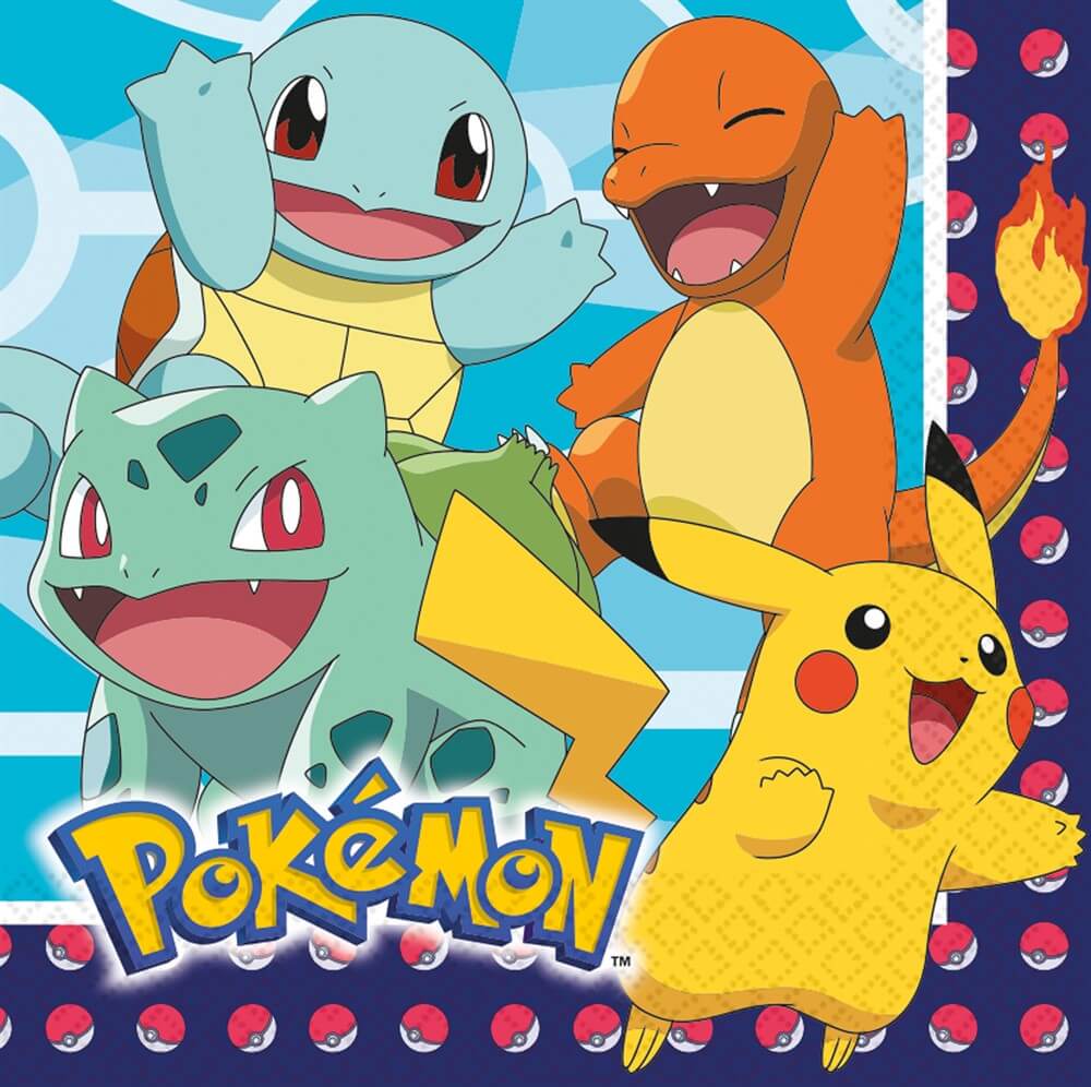 Läs mer om Pokémon - Pokémon Paper Napkins 16-Pack