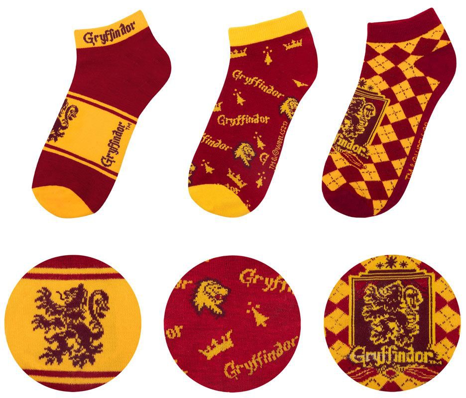 Läs mer om Harry Potter - Gryffindor Ankle Socks 3-Pack