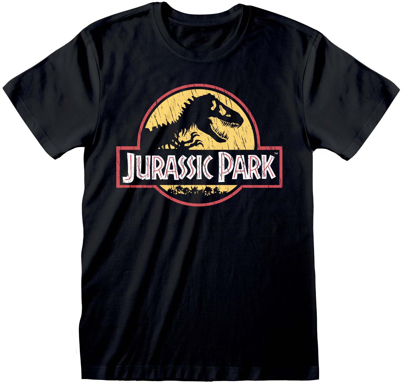 Läs mer om Jurassic Park - Original Logo Distressed T-Shirt