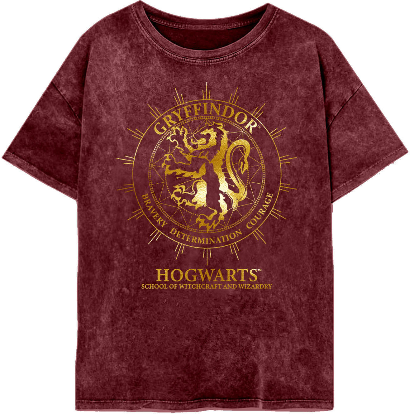 Läs mer om Harry Potter - Gryffindor Constellations Womens Acid Wash T-Shirt