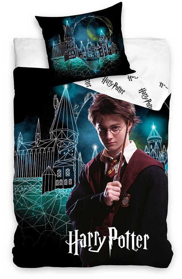 Läs mer om Harry Potter - Harry Potter Geometric Hogwarts Duvet Set - 160 x 200 cm
