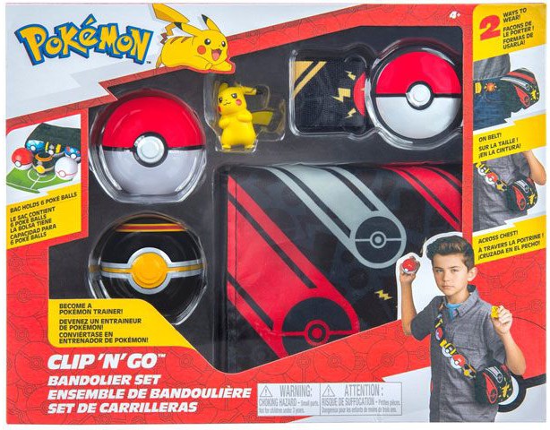 Pokémon - Clip N Go Bandolier Set - Poké Ball, Luxury Ball & Pikachu Set