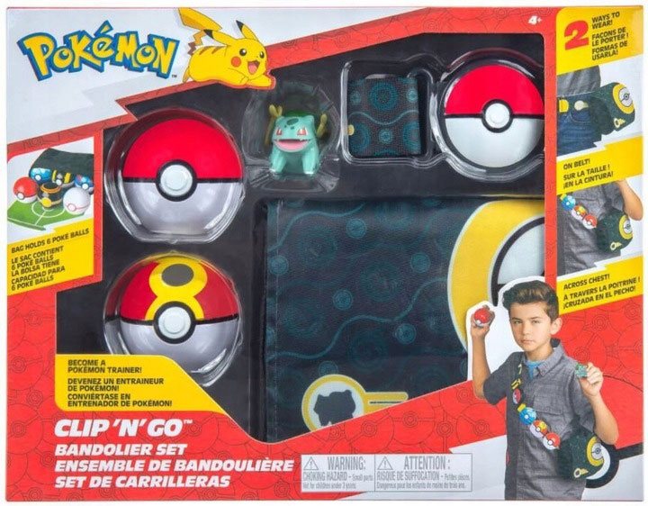 Pokémon - Clip N Go Bandolier Set - Repeat Ball, Poké Ball & Bulbasaur Set