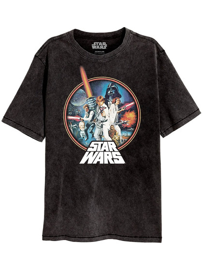 Star Wars - Retro Circle Acid Wash T-Shirt