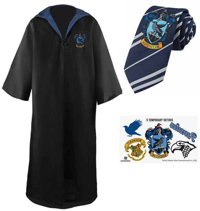 Läs mer om Harry Potter - Robe, Necktie & Tattoo Set Ravenclaw