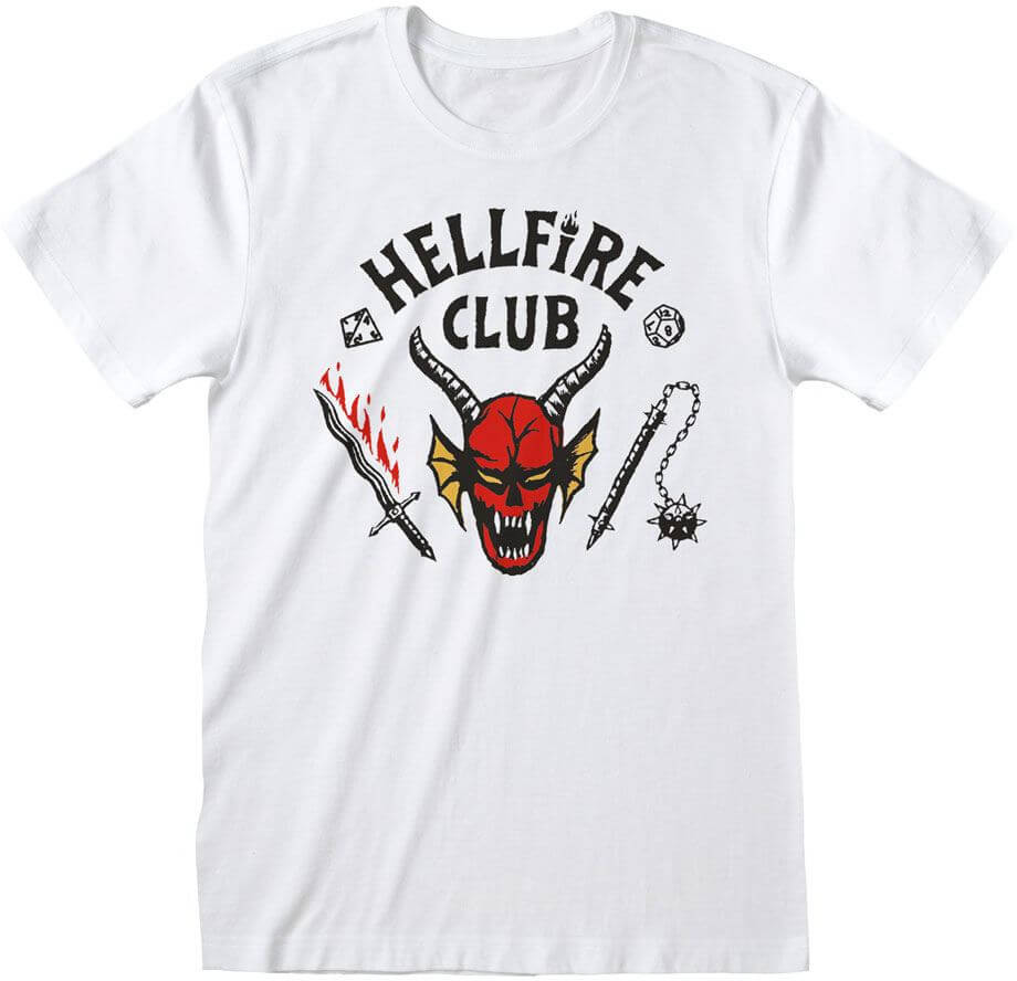 Läs mer om Stranger Things - Hellfire Club Logo White T-Shirt