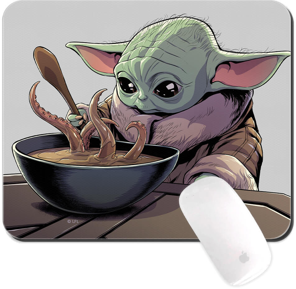 Star Wars - Baby Yoda med soppa musmatta