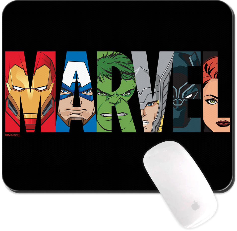 Läs mer om Marvel - Marvel Logo Characters Musmatta