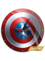 Marvel - Captain America Shield Glossy Väggklocka