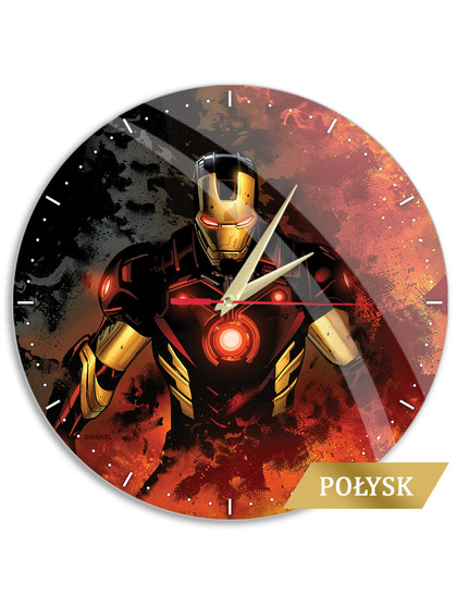 Marvel - Iron Man Fire Glossy Väggklocka