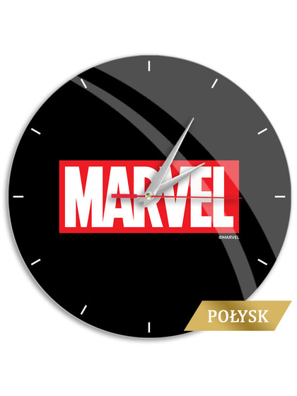 Marvel - Marvel Logo Black Glossy Väggklocka