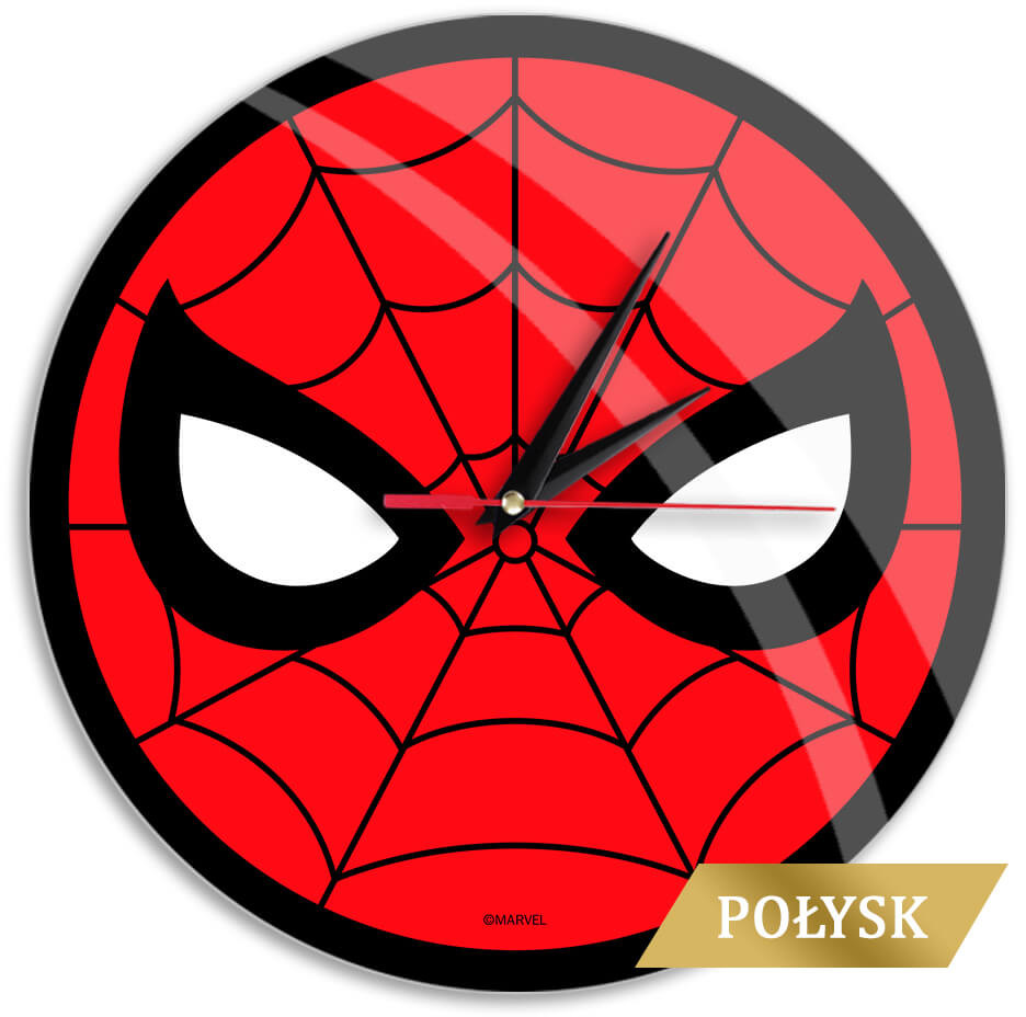 Läs mer om Marvel - Spider-Man Mask Glossy Väggklocka
