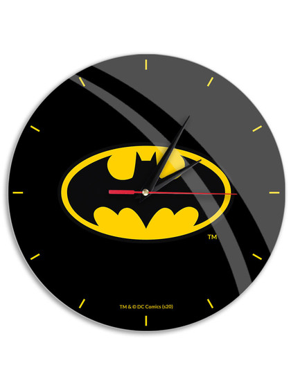 DC Comic - Batman Logo Black Glossy Väggklocka