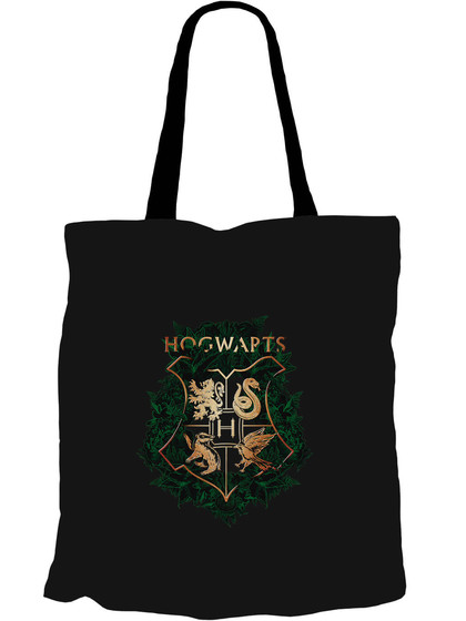 Harry Potter - Hogwarts Logo Gold Green Tygpåse