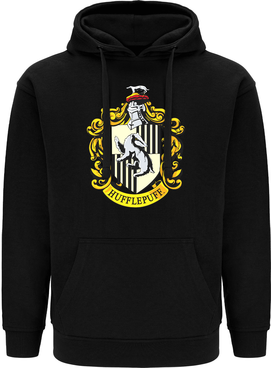 Läs mer om Harry Potter - Hufflepuff Logo Black Hoodie