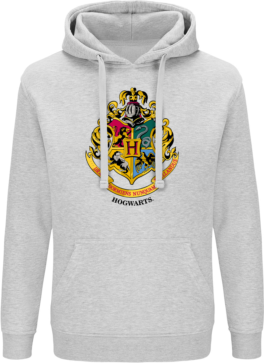 Läs mer om Harry Potter - Hogwarts Logo Gray Hoddie