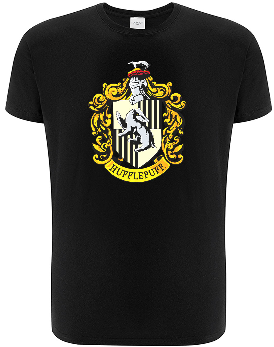 Läs mer om Harry Potter - Hufflepuff Logo Black T-shirt