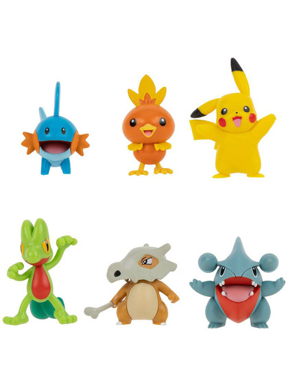 Pokémon - Treecko, Torchic, Mudkip, Gible, Pikachu, Cubone 6-Pack Battle Figure Set