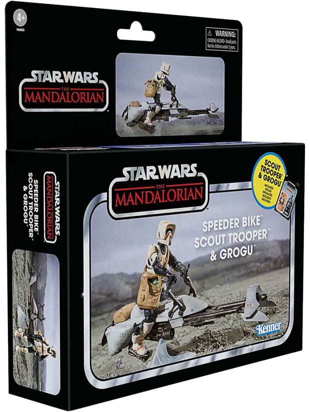 Läs mer om Star Wars The Vintage Collection - Speeder Bike with Scout Trooper & Grogu