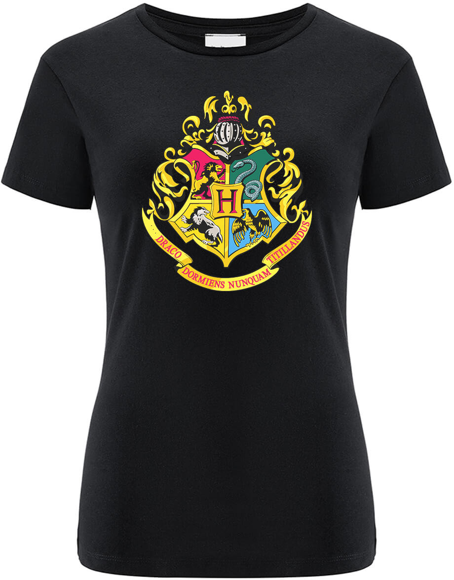 Läs mer om Harry Potter - Hogwarts Black Womens T-shirt