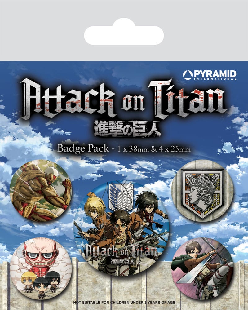 Läs mer om Attack on Titan - Season 3 Pin-Back Buttons 5-Pack